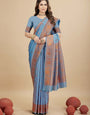 Grey Color Toned Handloom Banarasi Soft Silk Saree - Party Wear Collection