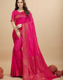 Pink Color Toned Handloom Banarasi Soft Silk Saree - Party Wear Collection