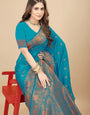 Royal Blue Color Toned Handloom Banarasi Soft Silk Saree - Party Wear Collection