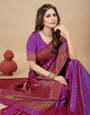 Purple Color Toned Handloom Banarasi Soft Silk Saree - Party Wear Collection