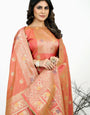 Gajari Color Silk Unstich suit dress material in india