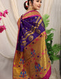 purple Color Designer Paithani silk saree-for wedding collection