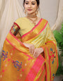 White Color Designer Paithani silk saree-for wedding collection