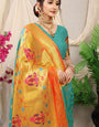 sea green Color Designer Paithani silk saree-for wedding collection