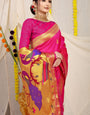 pink & Gold toned Soft Silk Paithani Saree