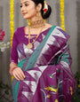 steel rama Color muniya boder beautiful paithani saree for woman