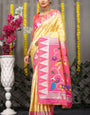 white Color muniya boder beautiful paithani saree for woman