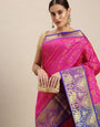 Pink pattu kanichipuram south indian Saree for woman