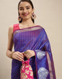 Purpl color designer  linen silk saree