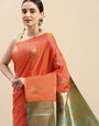 Orange color Indian Silk Sarees
