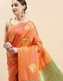 Orange Color Banarasi Silk Saree-Special Party wear collection