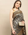 Black Color Pure Soft silk Banarasi Saree-Special Party Wear collection