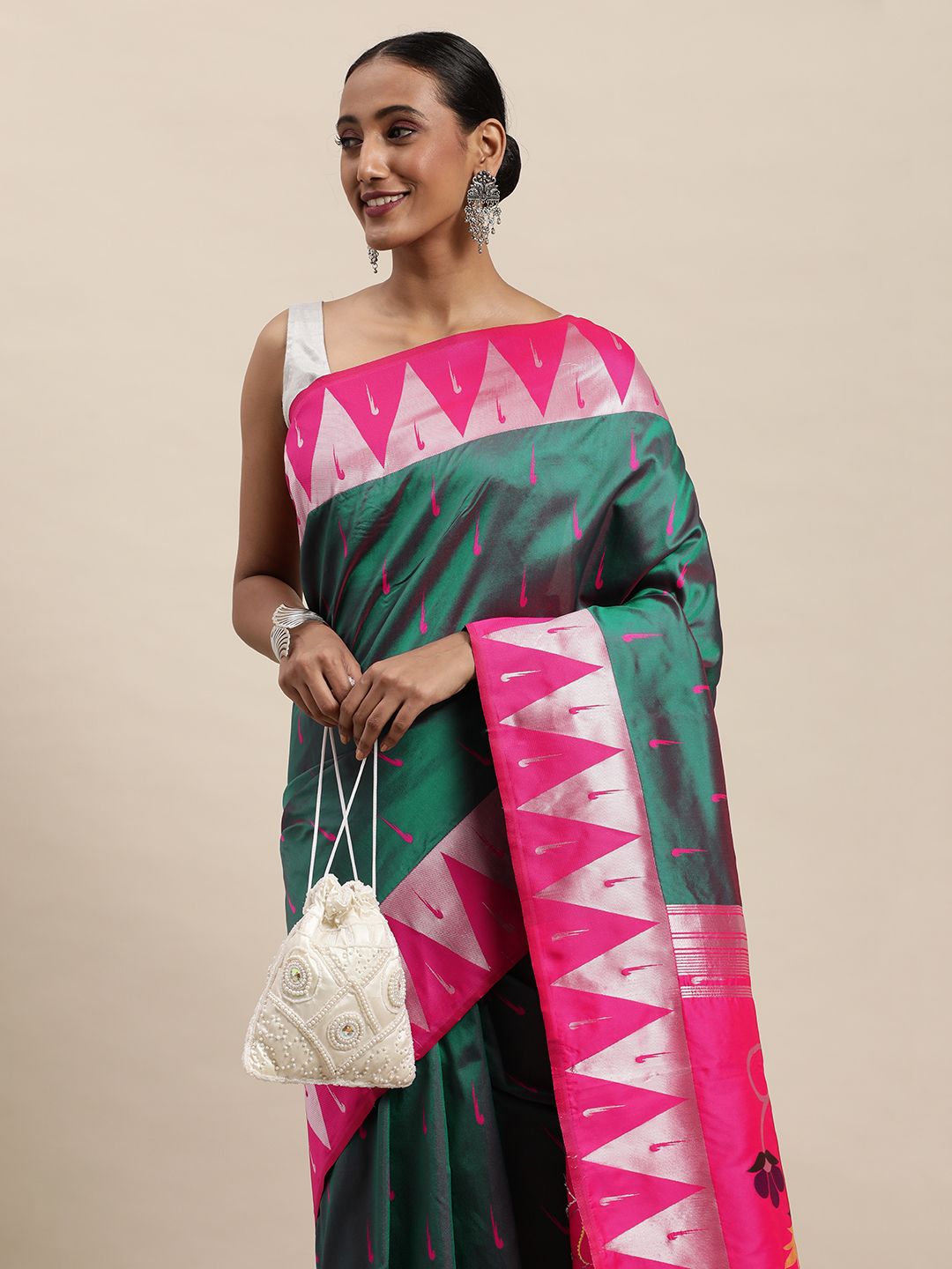 rama traditional paithani saree for woman fancy look