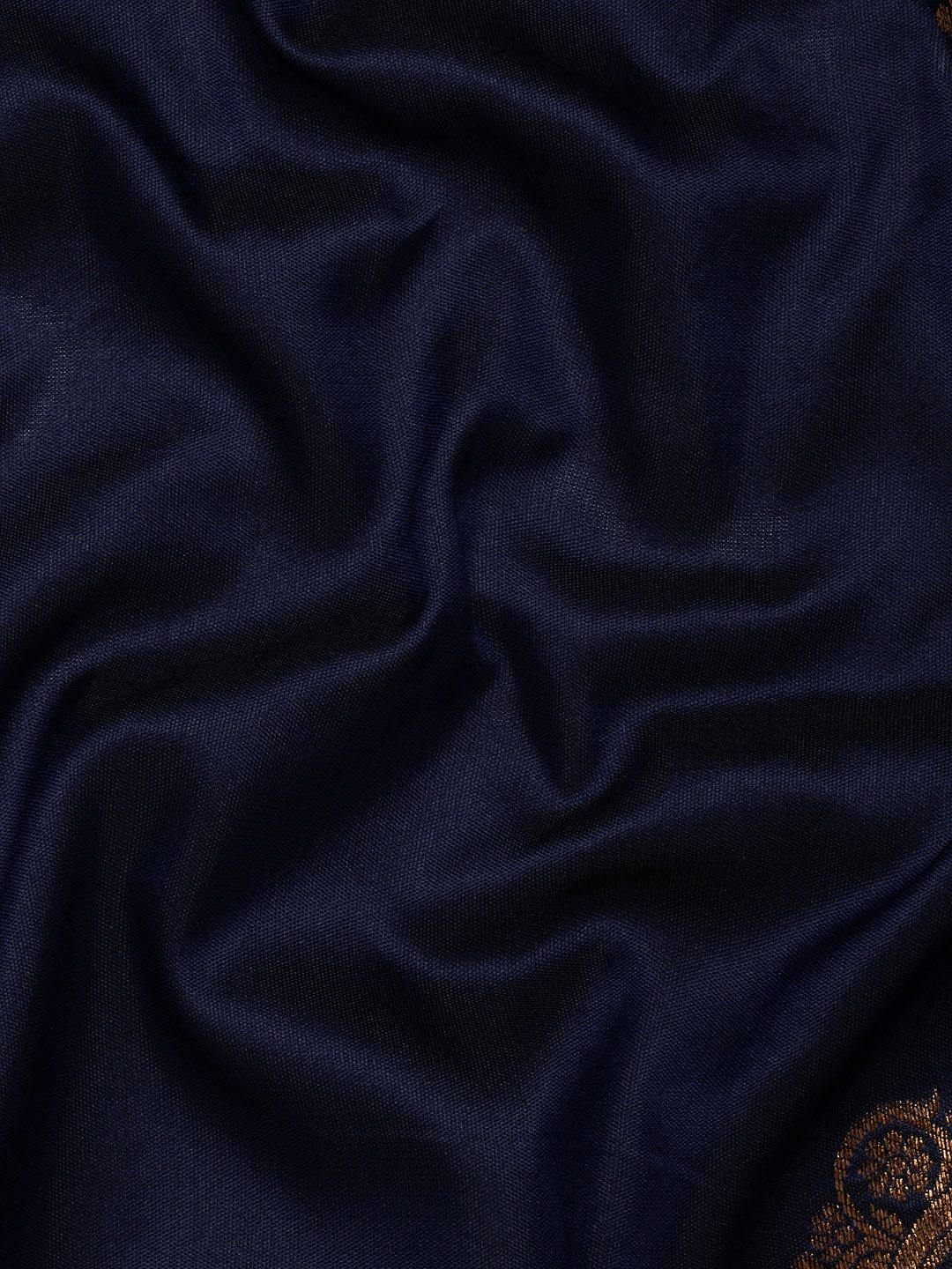 Navy Blue color Indian Silk Sarees