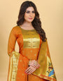 Orange Color Paithani Style Design latest fashion in indian suits