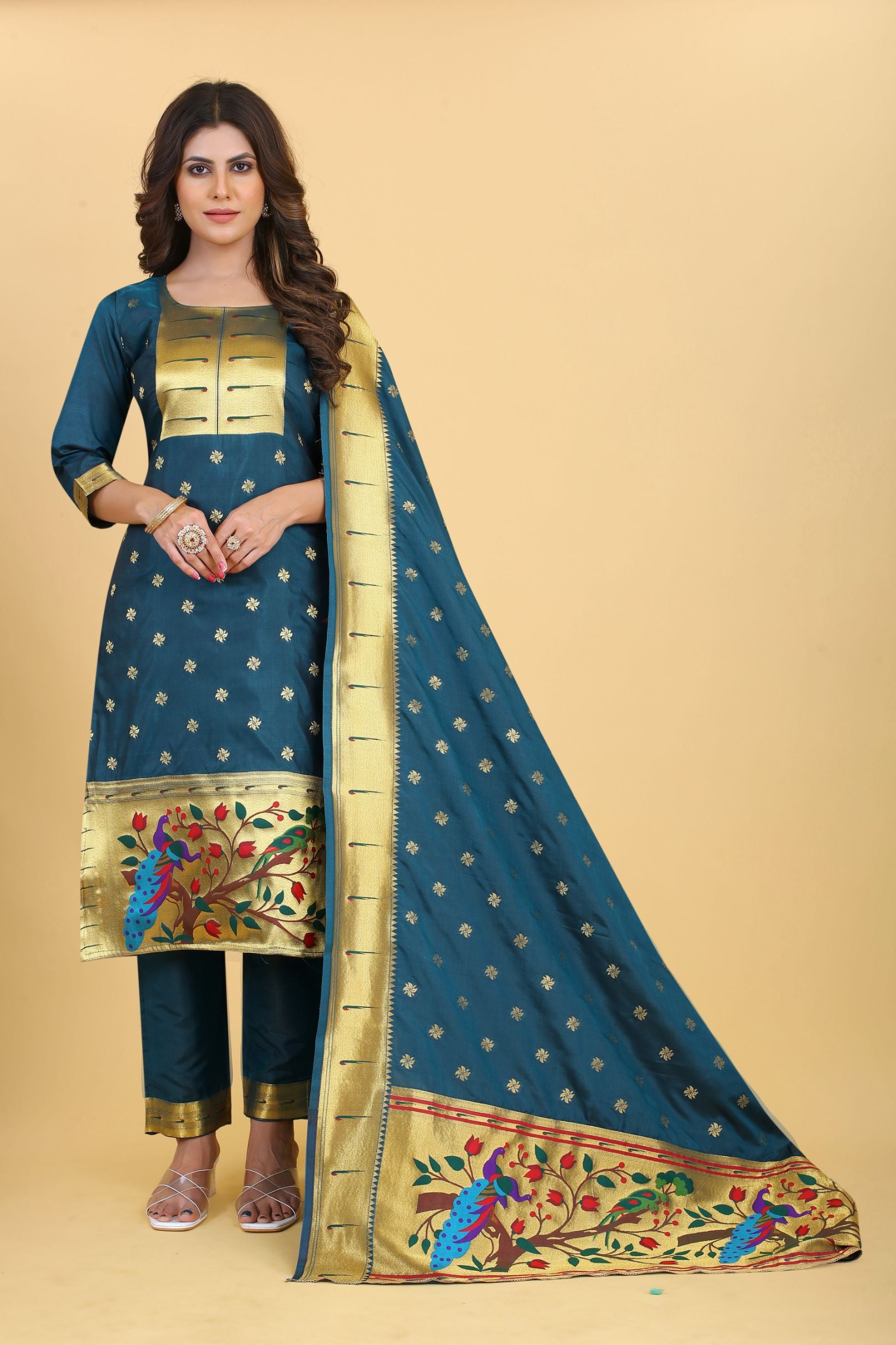 Rama Color Paithani Style Design latest fashion in indian suits