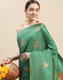 Sea Green Traditional banarasi saree  looking good
