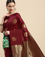 Maroon Banarasi silk sarees for weddings