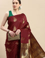 Maroon color Indian Silk Sarees