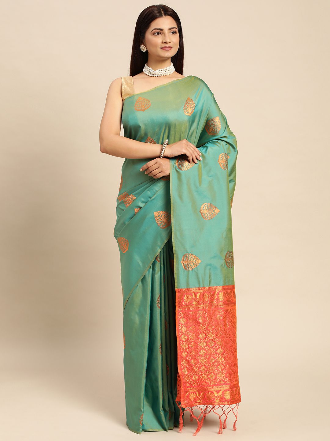 Sea Green Traditional Banarasi Silk Sarees