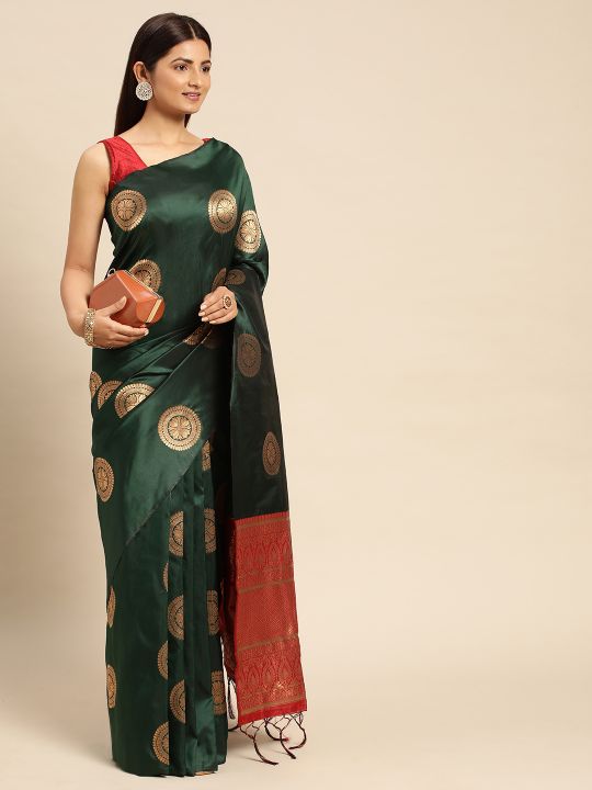Green Color Banarasi Silk Saree-Special Party wear collection