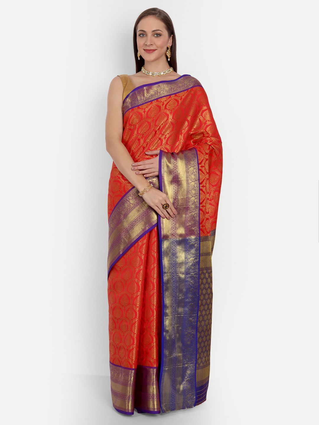 Red Color Pure Wedding Kanchipuram Pattu Silk Saree And Brocade Blouse