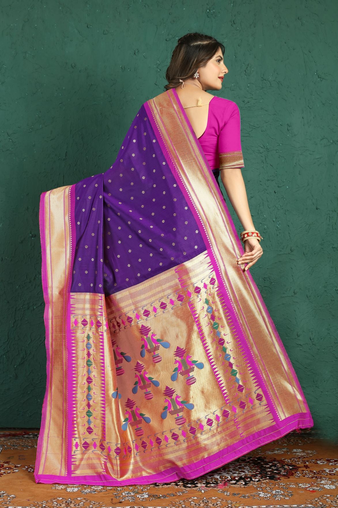 Purple Colour Authentic Paithani Silk Sarees