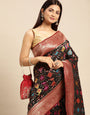 Black color banarasi weaving patola saree with brilliant look
