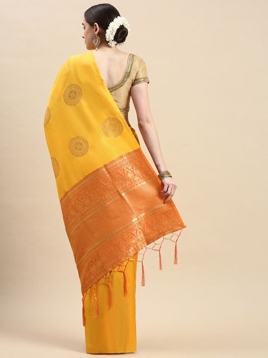 Yellow Color Banarasi Silk Saree-Special Party wear collection