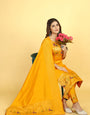 Yellow Color latest indian suits fashion in zari weaving work suits in Paithani Style