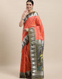 orenge traditional paithani saree for woman fancy look
