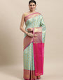 sea green best kanchipuram pattu south indian saree for woman