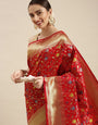 Red Color Bollywood Festival Banarasi Silk Saree and Heavy designer Look Meenakari Saree