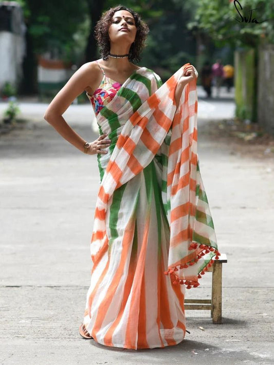 Independence Days Saree White Saree For A Special Day 15 August