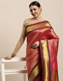 Pink Color handloom Pure Paithani Silk Saee-Every Occation Gorgeous Looking Saree