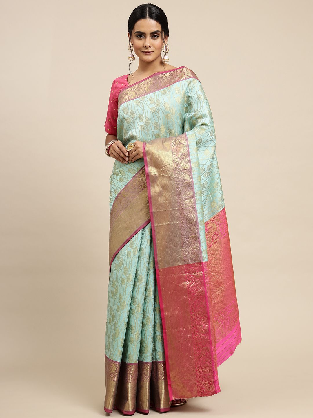 Sea Color Handcrafted Kanchipuram Silk Sarees