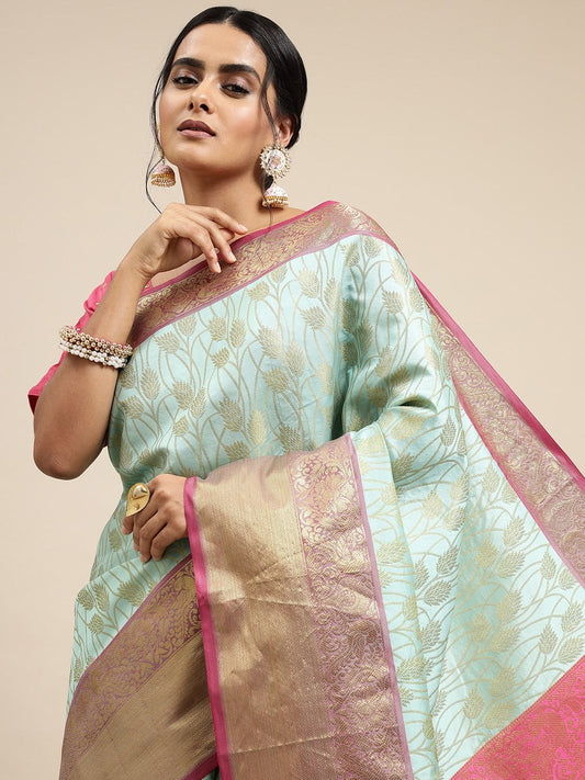 Sea Color Handcrafted Kanchipuram Silk Sarees