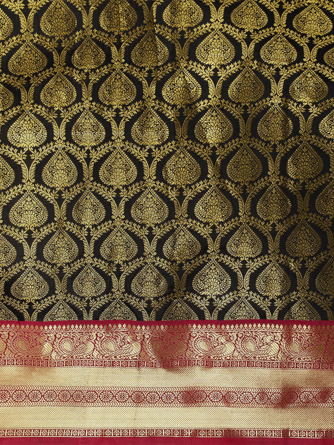 Black Color Exquisite Pattu Kanchipuram saree with Allover zari weaving saree