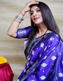 Purpal Soft Silk Latest Banarasi Saree and Silver Zari Weaving With Blouse