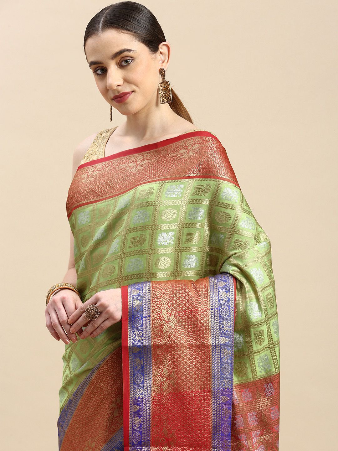 Green Color Handwoven Kanchipuram Silk Sarees