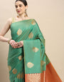Sea Green Banarasi silk sarees for weddings