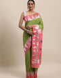 pista green traditional paithani saree for woman fancy look
