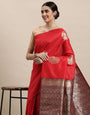 red Unique Latest saree design banarasi saree
