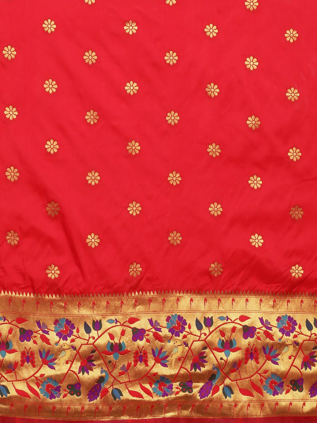 red orignal paithani saree perfect look for wedding fastival