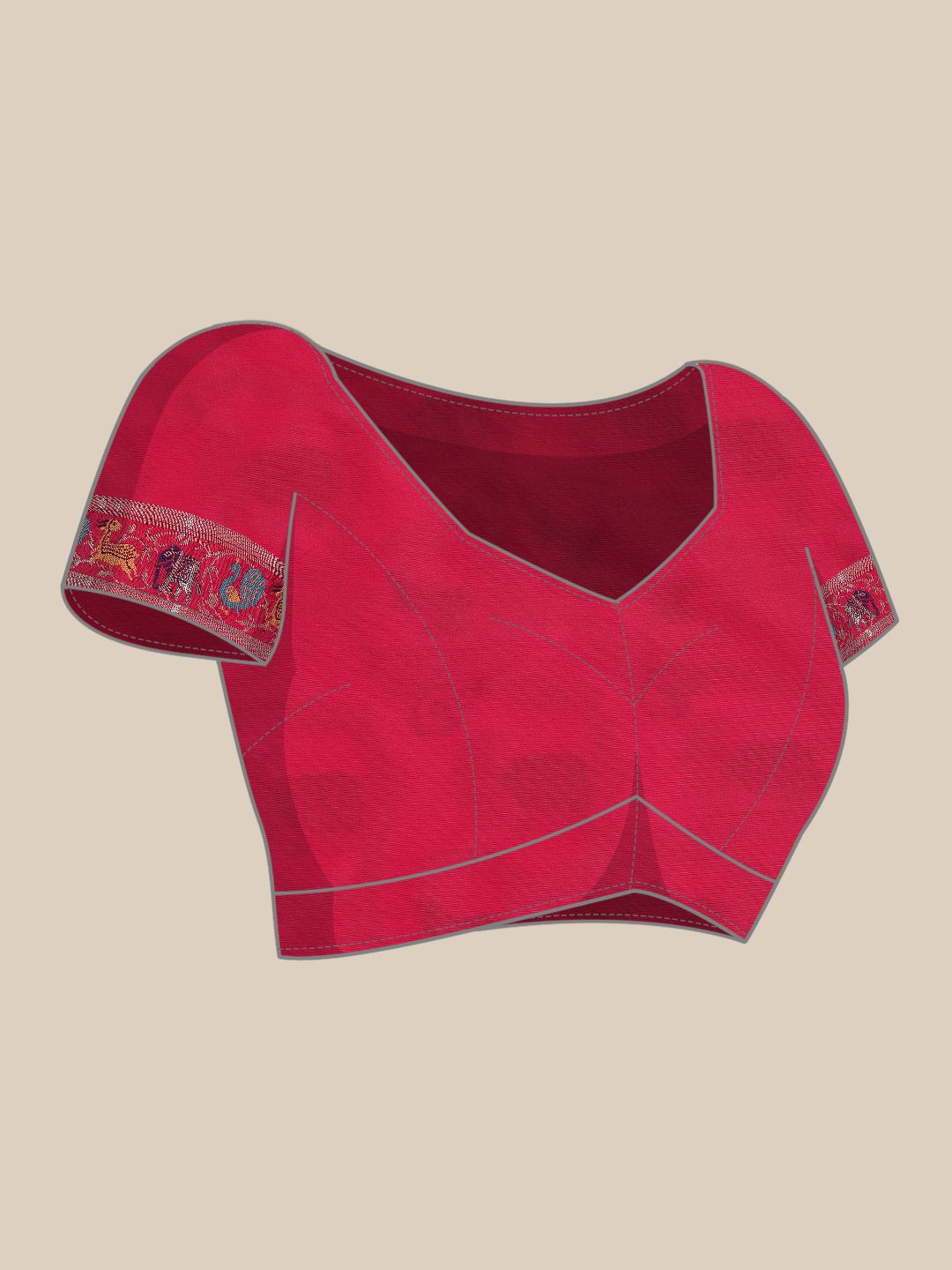 Red color Woven Design Zari Silk Blend Patola Saree