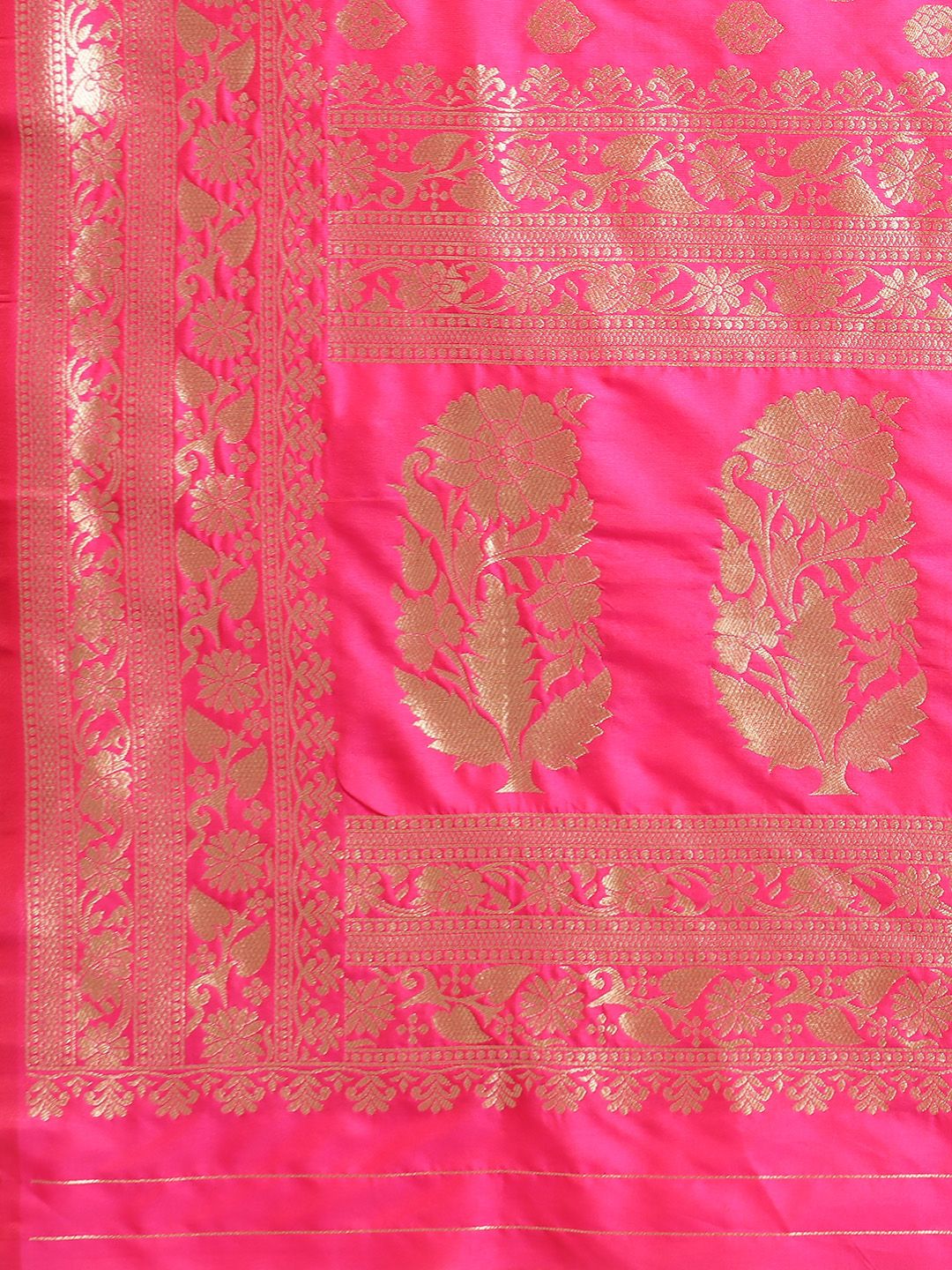 Pink Color Zari Woven Banarasi Silk Sarees and Small Weaving Design
