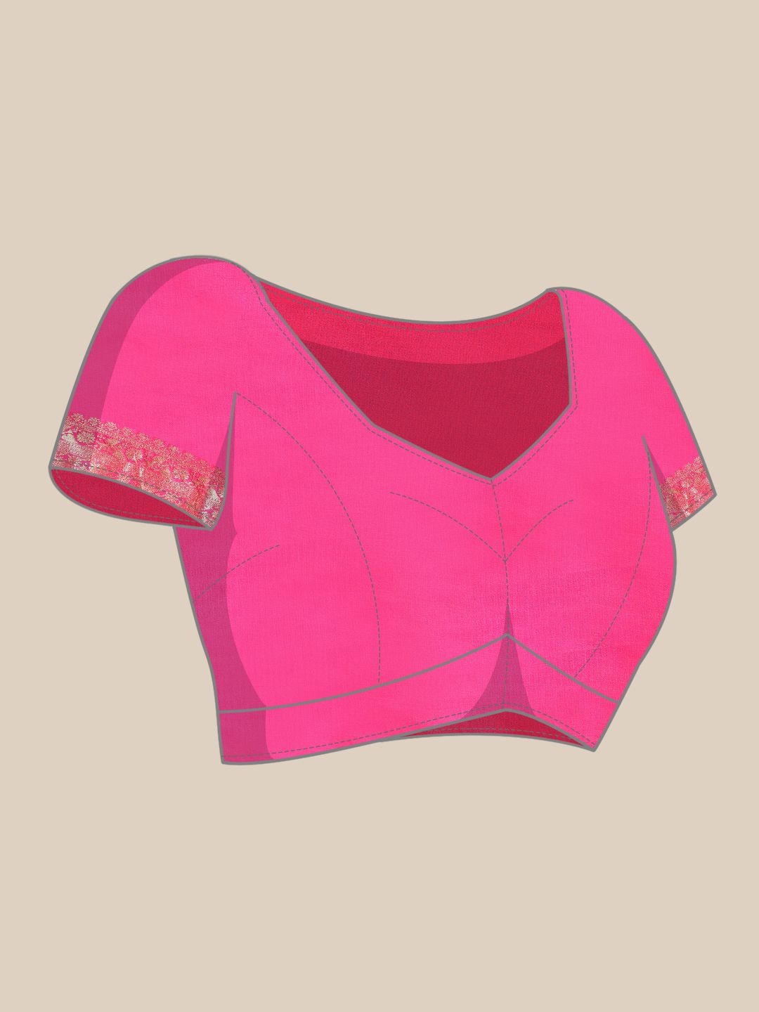Pink Color Zari Woven Banarasi Silk Sarees and Small Weaving Design