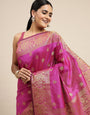 Pink color everyday were paithani saree for woman