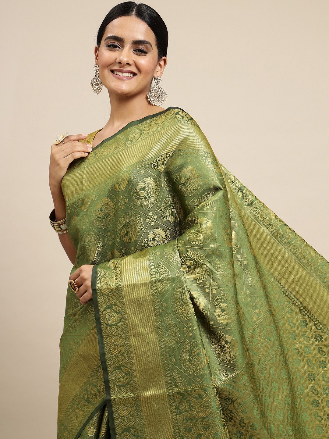 pista green Wedding sarees online