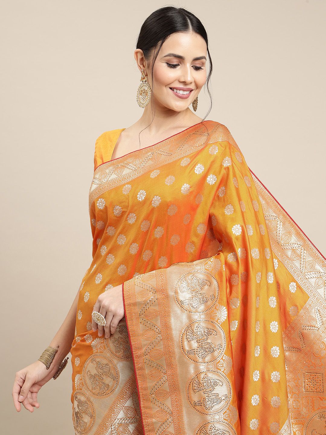 Royal Silk Saree by Sarandhri Rajdarbari Silk Floral Bliss in Yellow G –  Sarandhri™